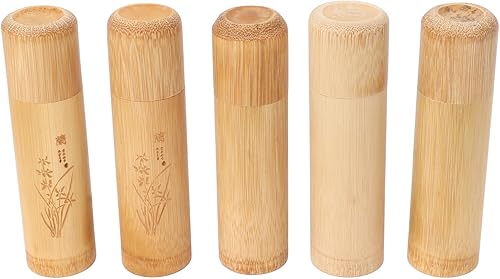 Bote de té de bambú, longitud simple del tarro el 4.7 in del envase del té para el hogar