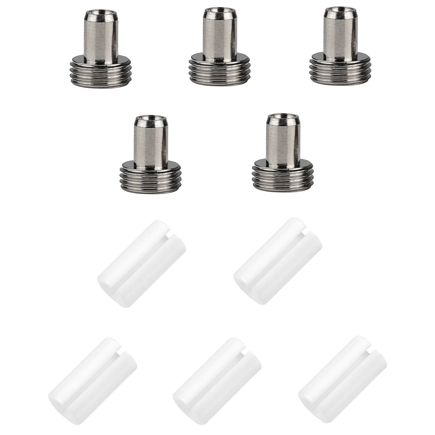 10 Pack Fiber Optical Accessories, 5 Pcs Fiber Optical Ceramic Core and 5 Pcs Mental Heads for Visual Fault Locator Fiber Optic Tester Light Meter Network Cable Tester Replace Accessories