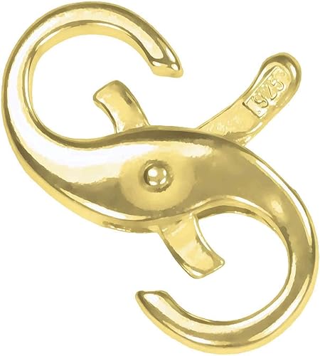 Miniatura 3 de Mini plata de ley de 14 quilates GP de doble apertura chapado en oro de 1 micra, cierre infinito de 0.433in x 0.197in, muy pequeño