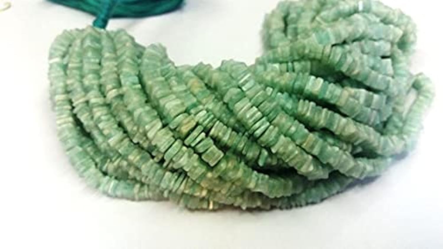 Perles Amazonite Heishi naturelles 4x4x2mm LKBEADS pour création bijoux
