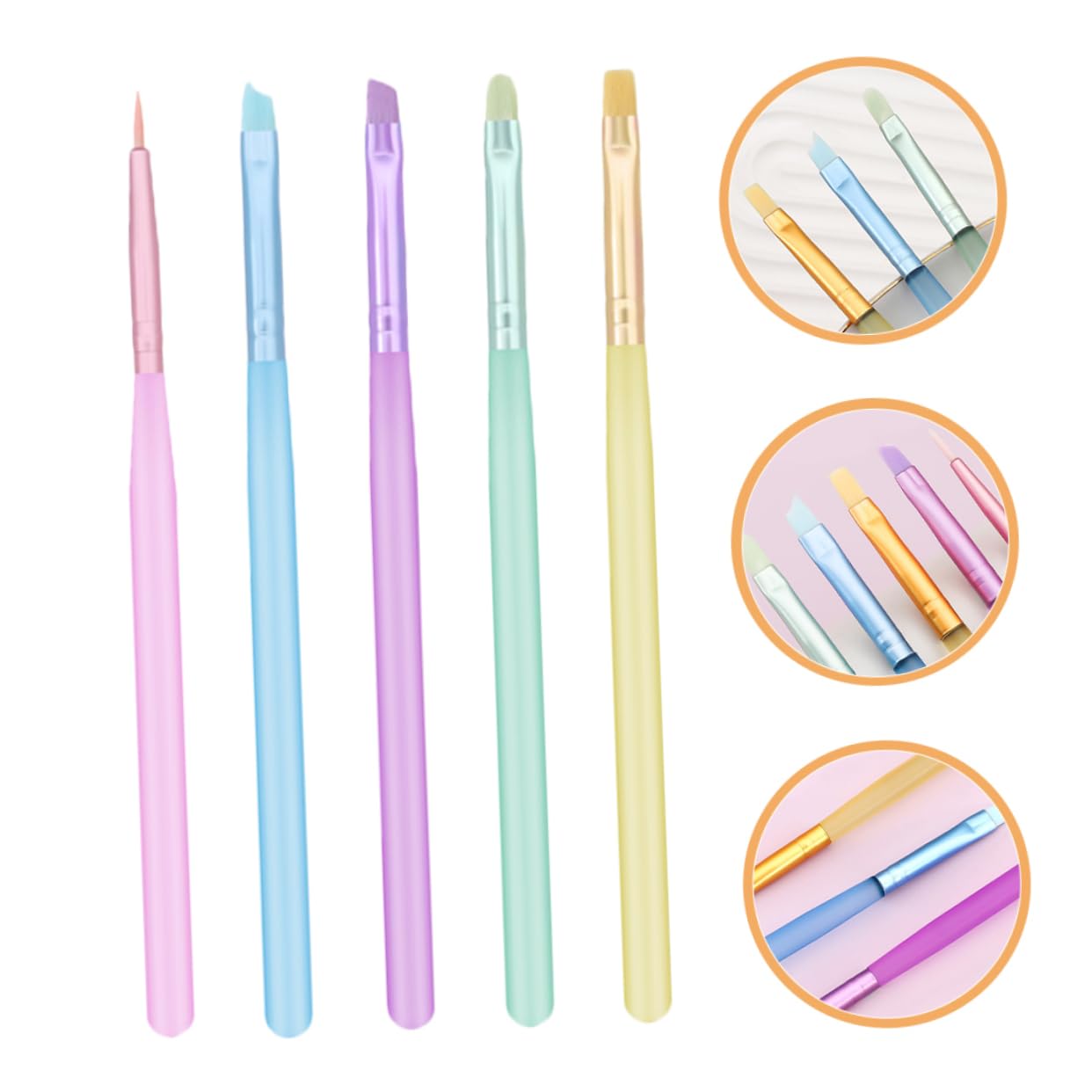 FRCOLOR Set di 25 penne per unghie, per nail art, accessori per nail art, strumenti per la verniciatura di unghie, accessori per manicure, pennelli per unghie