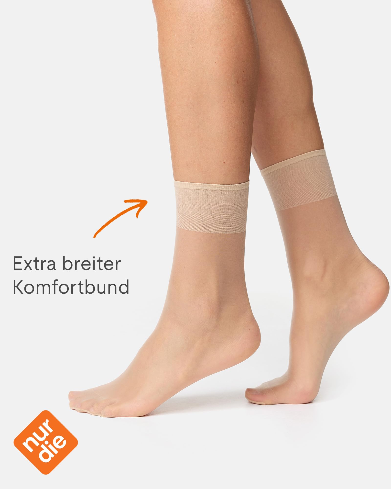 Nur Die Skarpety panie 15 den Söckchen Seidenfein (5 w zestawie)