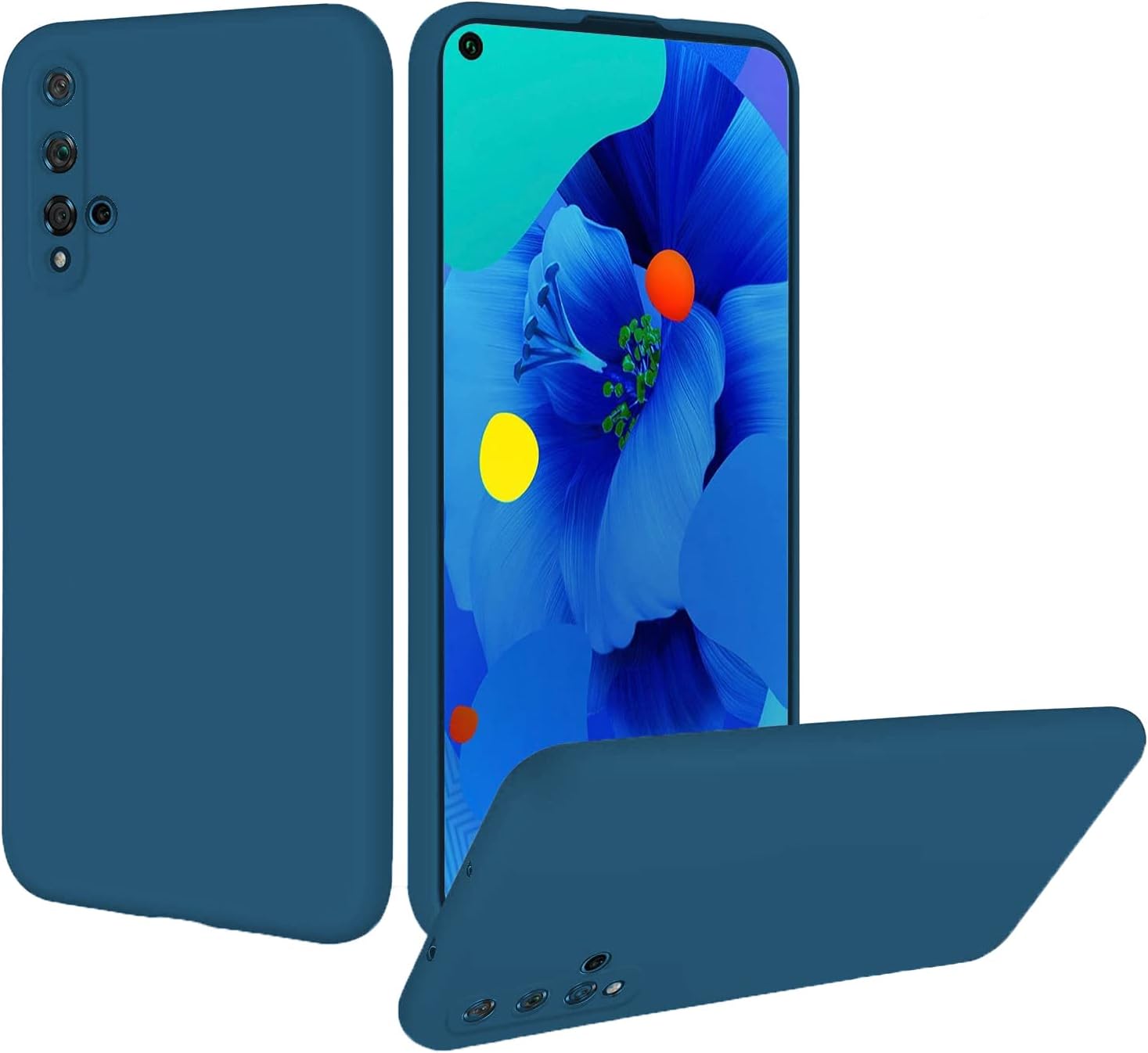 Silicone Case for Huawei Nova 5T, Silky-soft touch Full-Body Protective Case, Shockproof cover with Microfiber Lining (for Huawei Nova 5T)