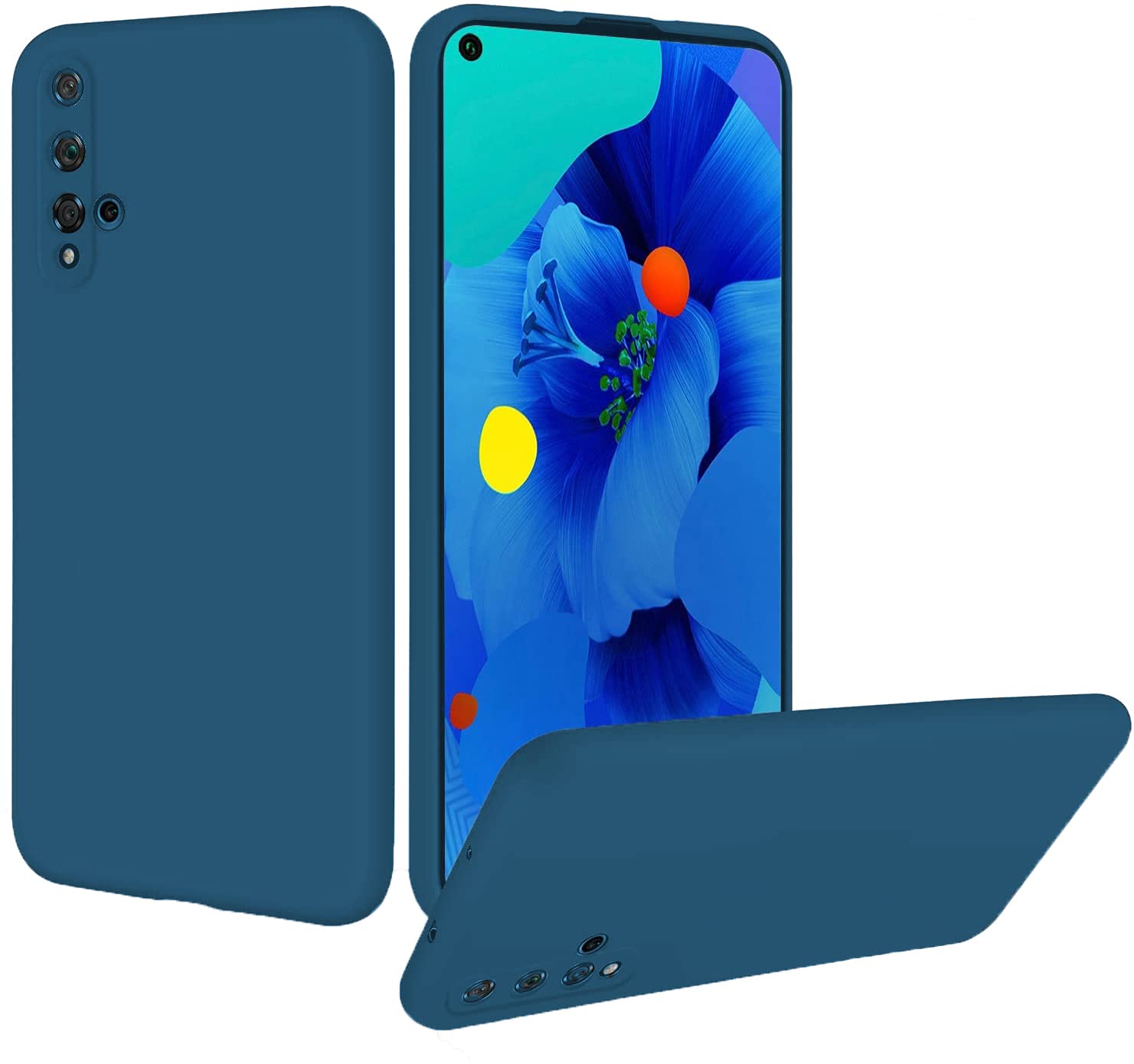 Silicone Case for Huawei Nova 5T, Silky-soft touch Full-Body Protective Case, Shockproof cover with Microfiber Lining (for Huawei Nova 5T)
