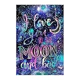 CAheadY 30x40cm I Love You to Moon and Back Cross Stitch DIY Full Round Diamond Painting