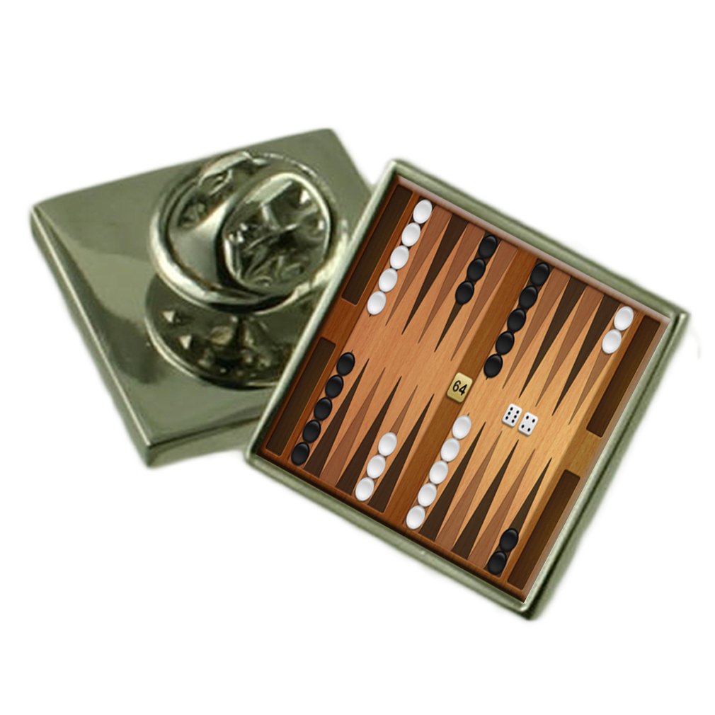 Jeu de backgammon l'épinglette résistant en argent massif avec écrin - 2