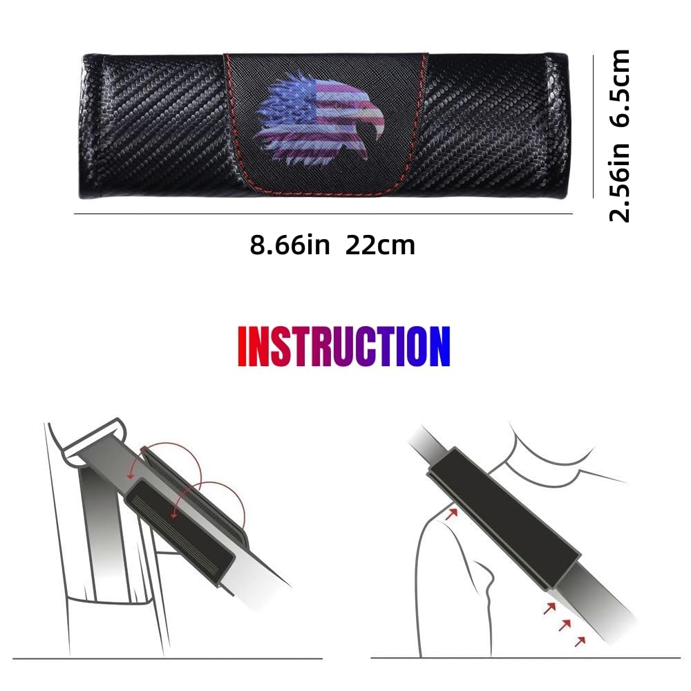 2 Pack Soft Seat Belt Covers - Shoulder Pads For Comfort, Neck Protection, American Flag & Camo Design - View #12