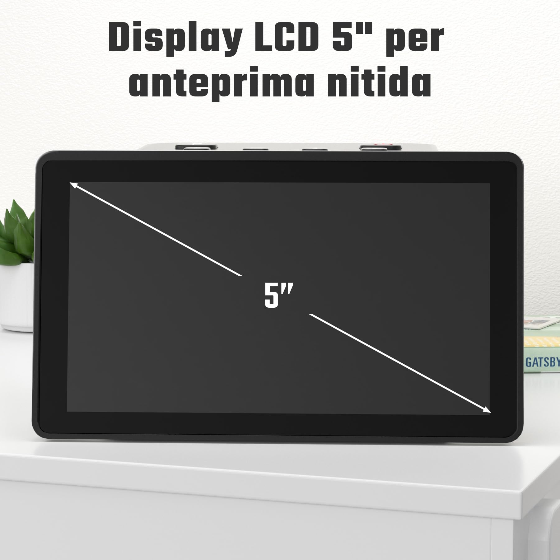 Scanner digitale per film e diapositive con ampio display LCD da 5 pollici, scanner negativo e diapositive per digitalizzare, converte 135, 126 KPK, 110 film negativi e Super 8 in JPEG da 22 MP.