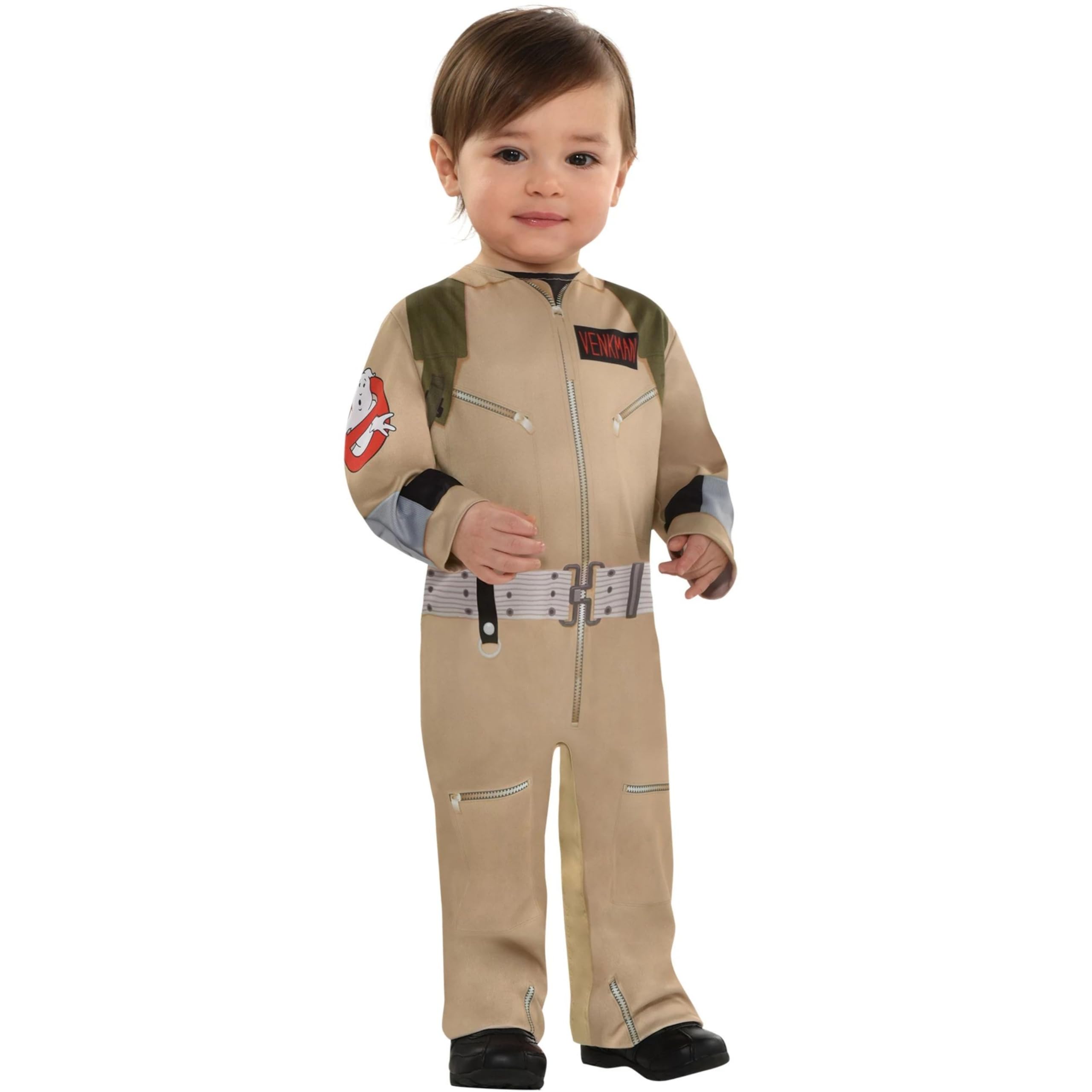 AmscanInfant Beige Ghostbusters Jumpsuit (6-12 Months) - 1 Pc. - Adorable & Fun Design, Perfect For Theme Parties, Photo Shoots, Halloween & More