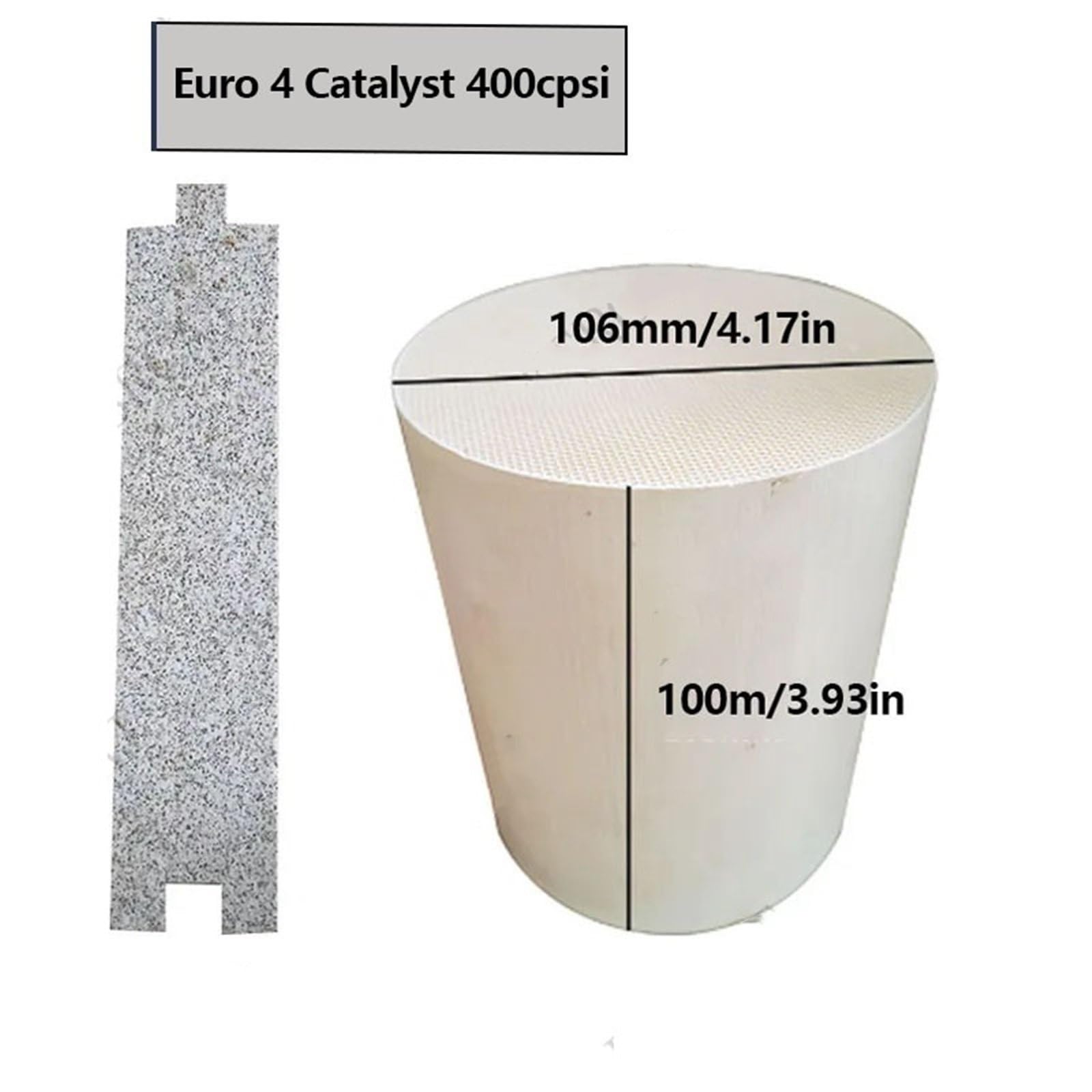 katalizator samochodowy Uniwersalny katalizator wysokoprzepływowy 106x100mm 400cpsi Euro 4, ceramiczny, część samochodowa do układu wydechowego samochodu
