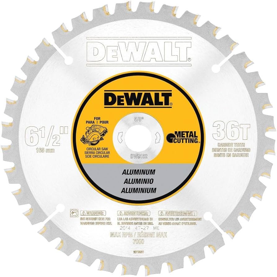 DEWALT Circular Saw Blade, 6 1/2 Inch, 36 Tooth, Aluminum