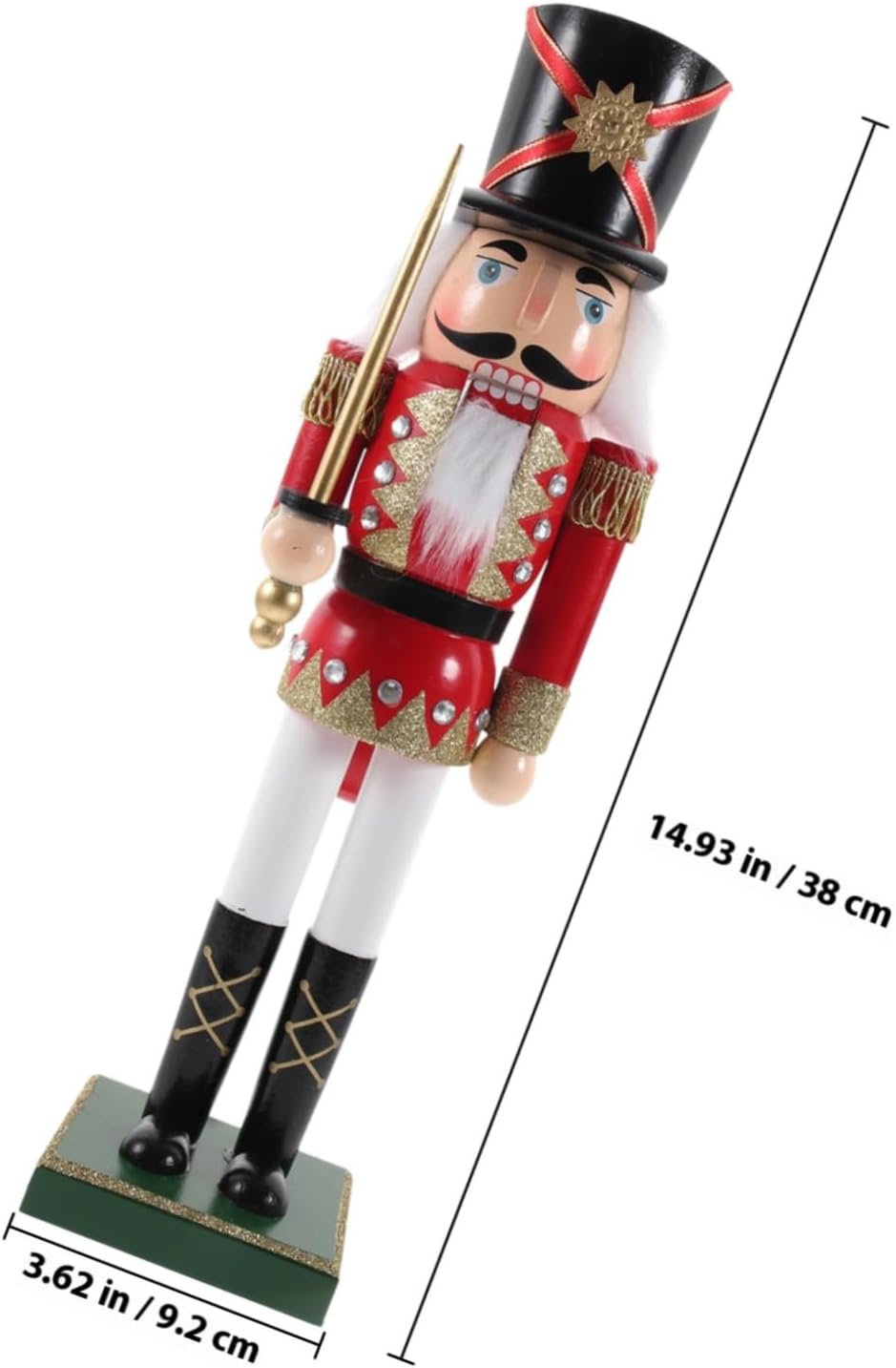 Wooden Nutcracker Soldier Decoration Red Desktop Xmas Nutcracker Puppet Figure Christmas Festival for Holiday Home Decor