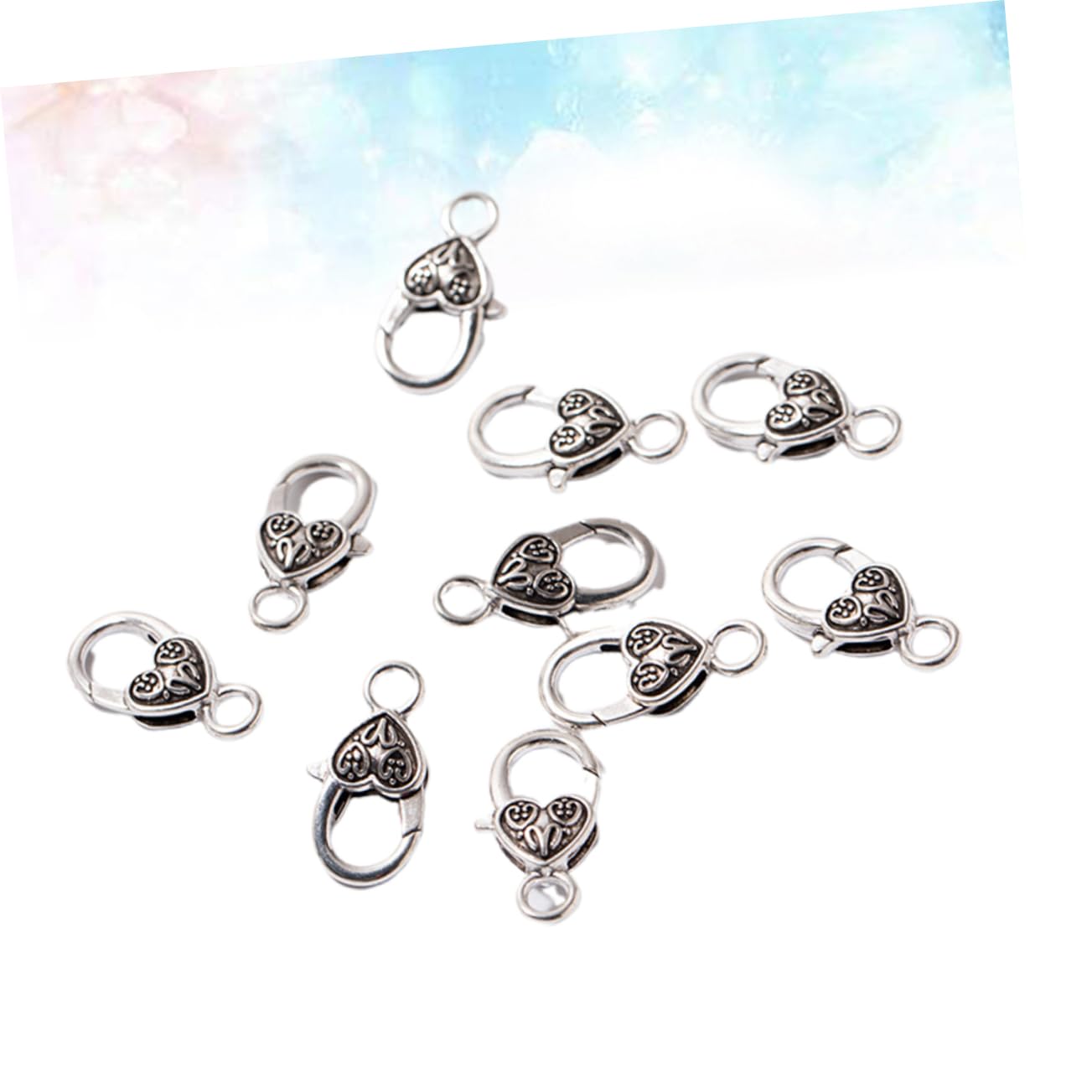 Operitacx 3 Set Di Fermagli Per Braccialetti E Collane Alla Moda A Forma Di Cuore Con Chiusura A Moschettone Per La Creazione Di Gioielli 40 Pezzi*3