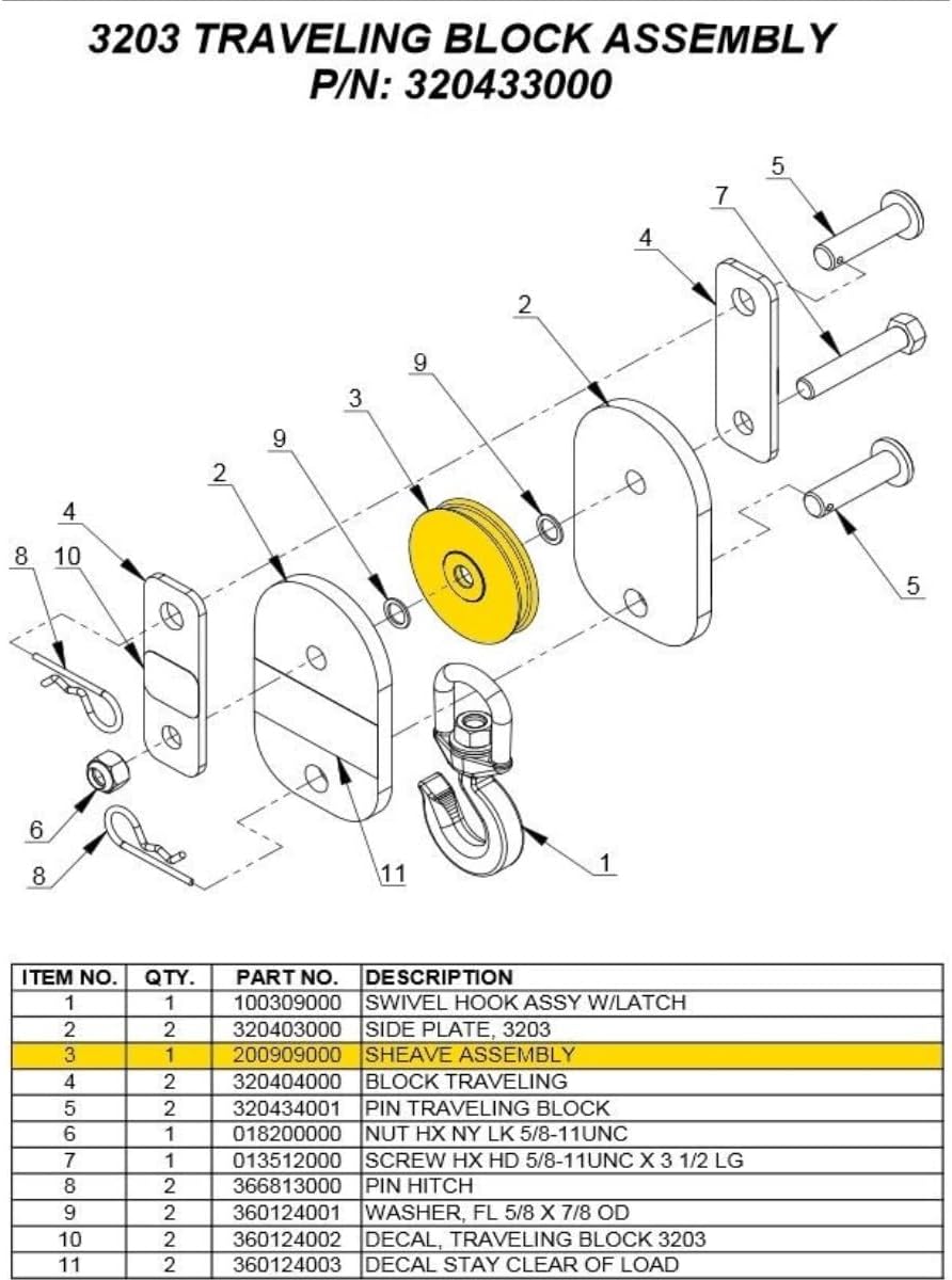 Auto Crane Assembly, SHEAVE B