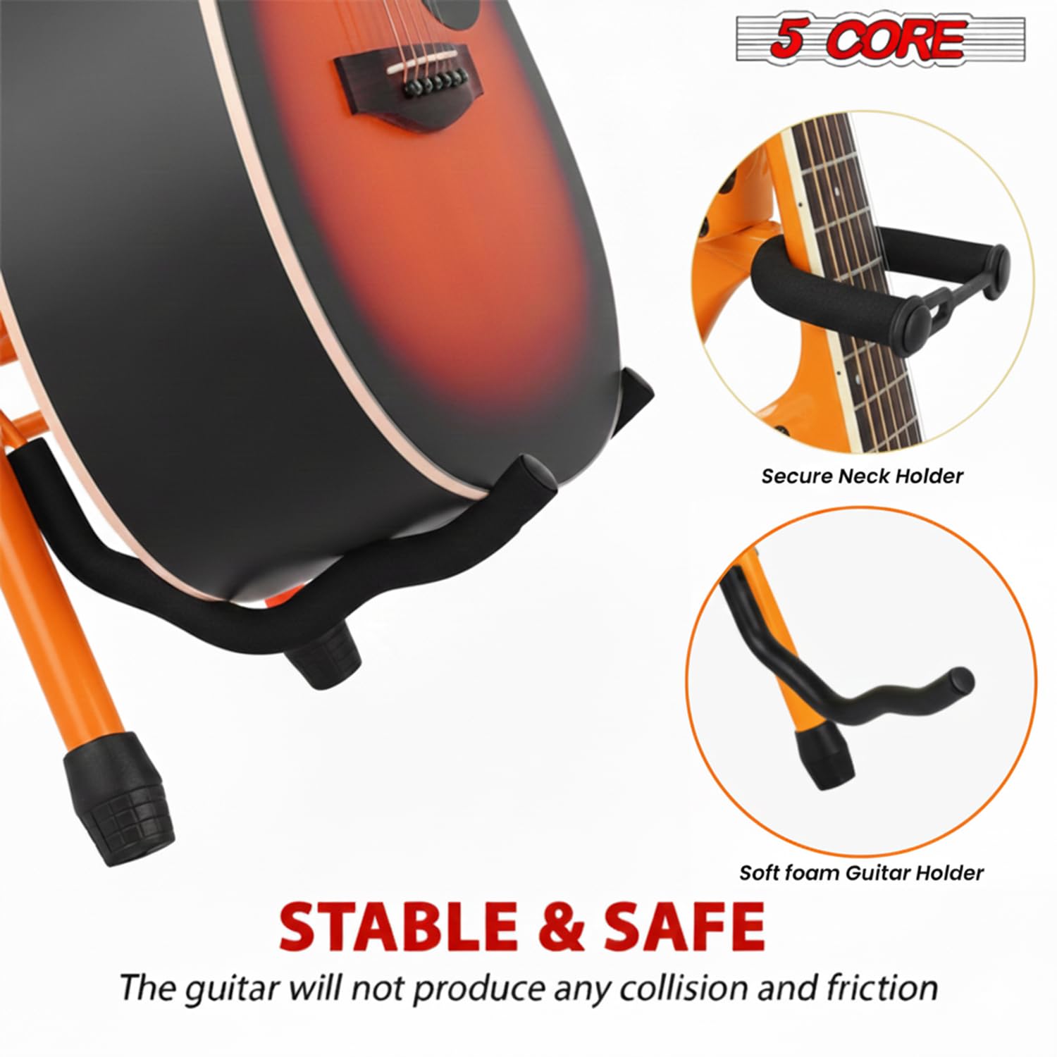 Amazon.com: 5 CORE Guitar Stool with Backrest Guitar Stand Foot