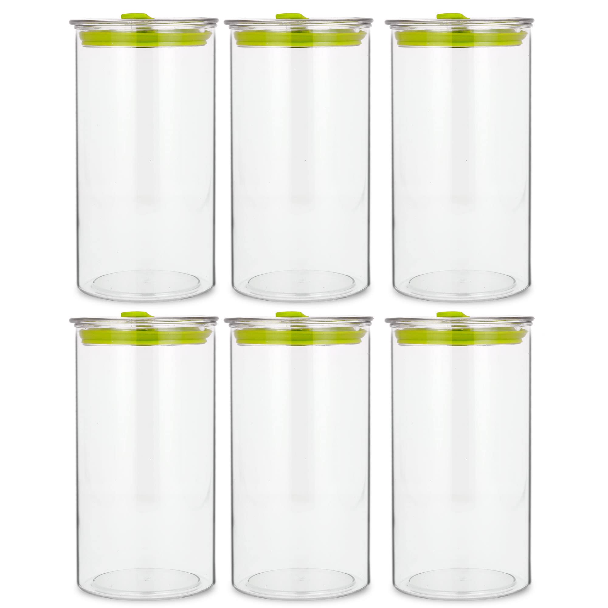 HOME-PRO Premium Orio Unbreakable airtight Transparent NA Container with air Vent lid, Food-Grade, Bpa-Free, Round, 1400ml Green