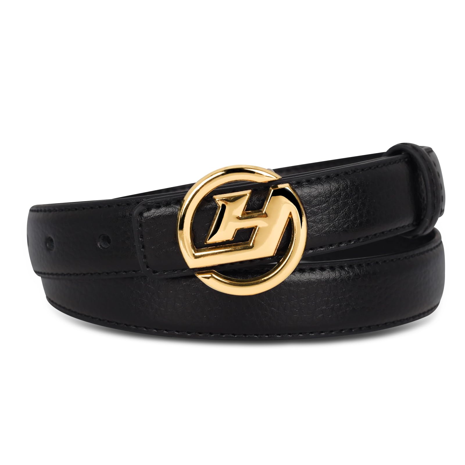 Women's Leather Belt with Buckle - Ideal for Dresses, Jeans, and Coats