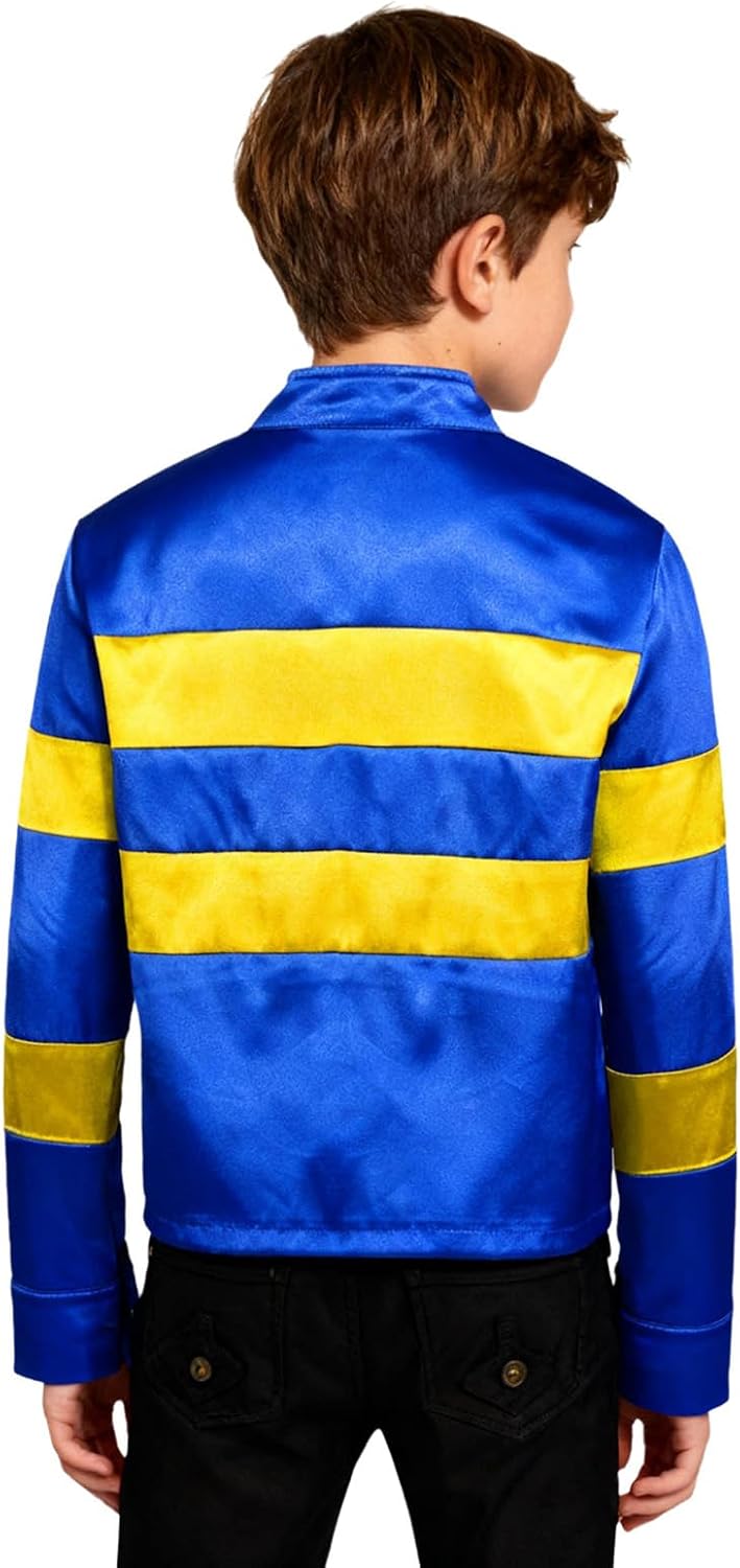 Boys Horse Rider Costume Kids Long Sleeve Blue Yellow Striped Jacket Halloween Costume