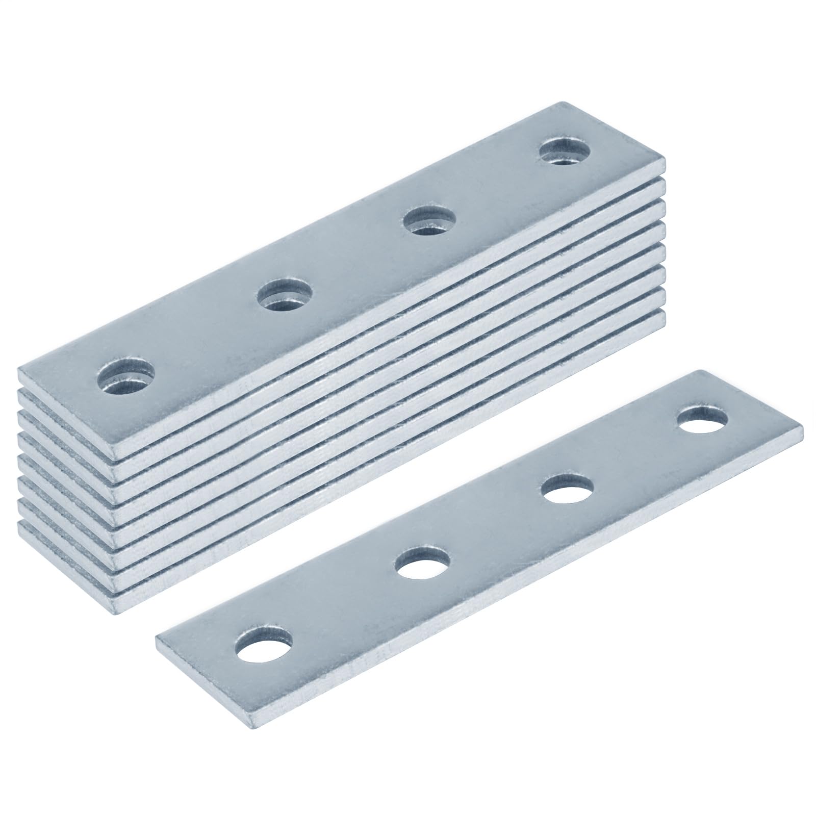 heneng 9 Pcs 4 Hole Flat Plate Fitting for 1-5/8" Strut Channel, Splice Plate Connector Bracket, 3/16" Thick