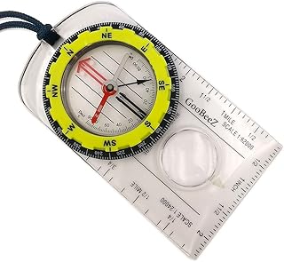 GooBeeZ Map Baseplate Compass with Adjustable Declination Clinometer Magnifying Glass for Hiking Backpacking Camping