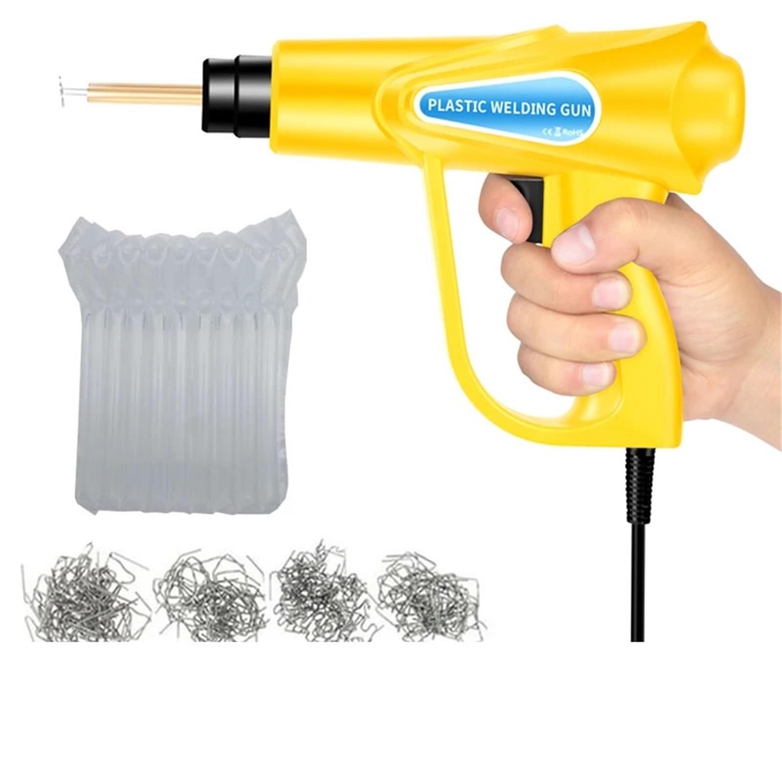 Zgrzewarka do plastiku Maszyna do spawania tworzyw sztucznych Lutownica 70W Zestaw narzędzi naprawy zderzaków samochodowych Zgrzewarka punktowa Pistolet PVC(1000 Pcs No Box2)