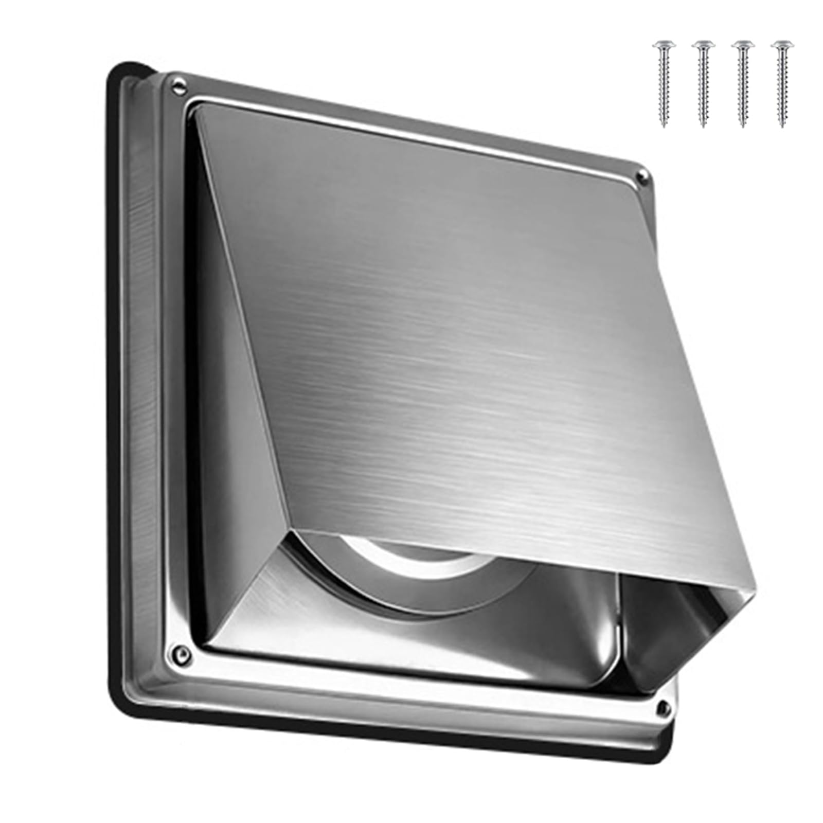 Elnwnnkc 150Mm Stainless Steel External Wall Rain Hat Square Air Outlet Enduring Vent Extract Gate Grille Ducting Cover External Rain Hat Square Outlet