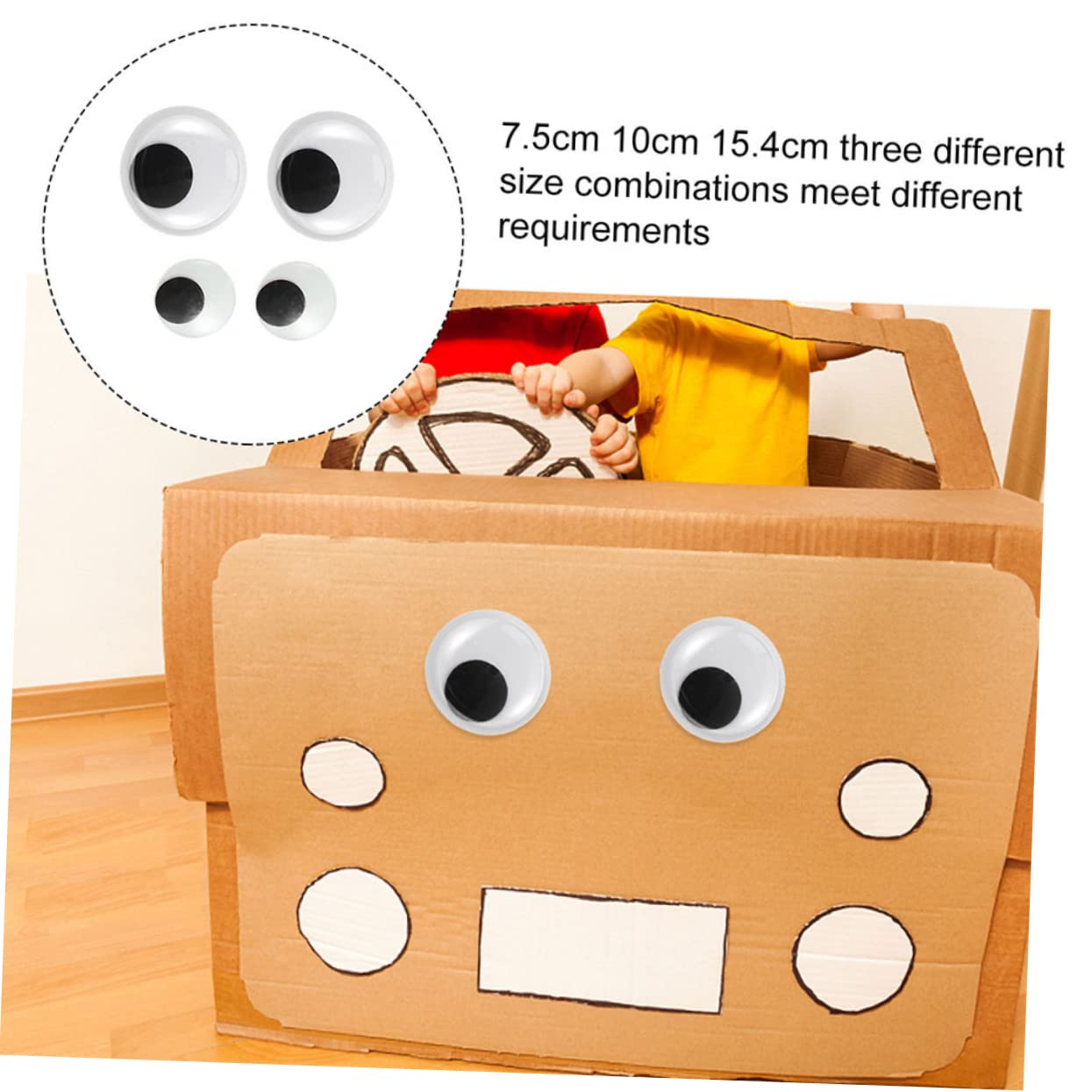 HAWILLOSCH Jumbo Eyes Set 4 Sizes (7.5cm 10cm 12.7cm 15.4cm) Googly Eyes for Crafts