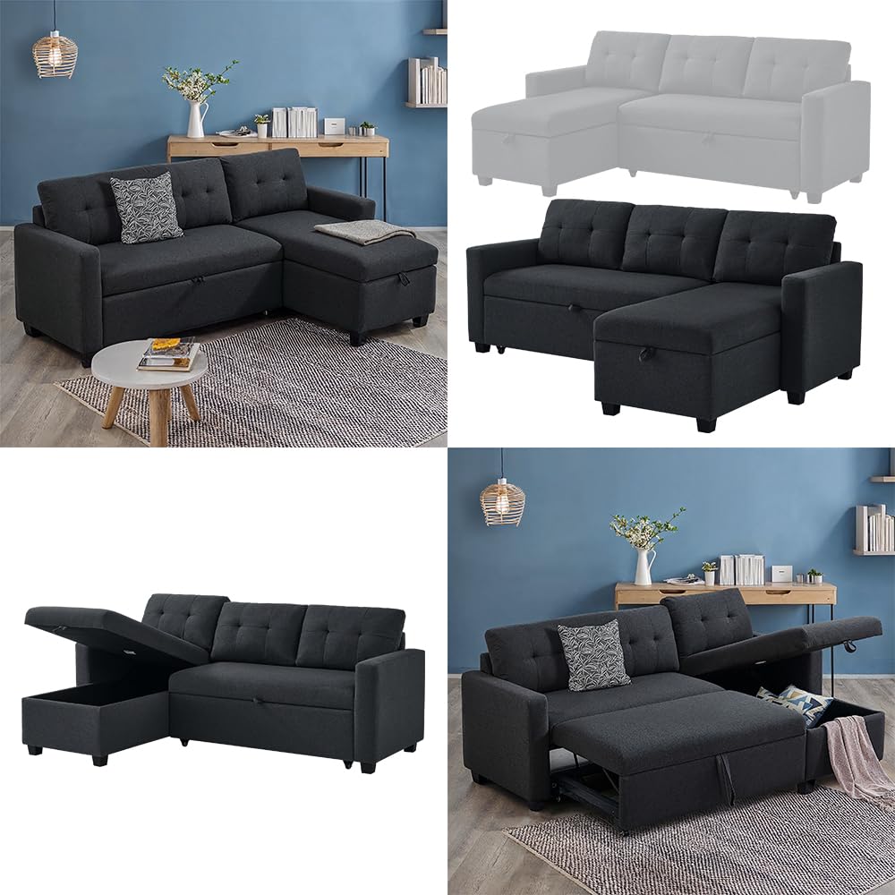 VitaliSpa Sofa L Form Campina, Anthrazit, 226 x 163 cm