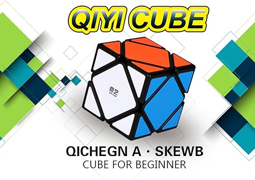 Miniatura 2 de QYTOYS Toys - Cubo de velocidad sesgado, cubo mágico negro de posicionamiento de núcleo, cubo mágico QYi Skewb, cubo de rompecabezas duradero, cubo