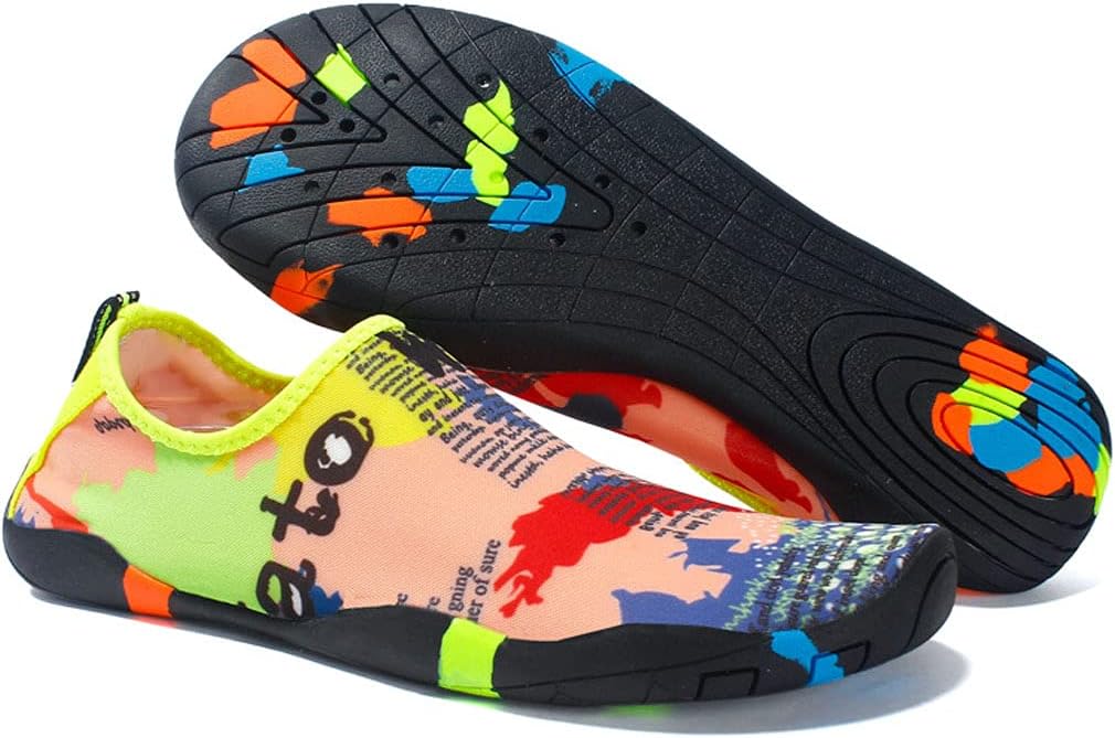 SMNE Womens Aqua Shoes Quick Dry Sports Water Shoes Swim Shoes with 14 Drainage Holes for Swim, Walking, Yoga, Lake, Beach, Garden, Park, Driving, Boating