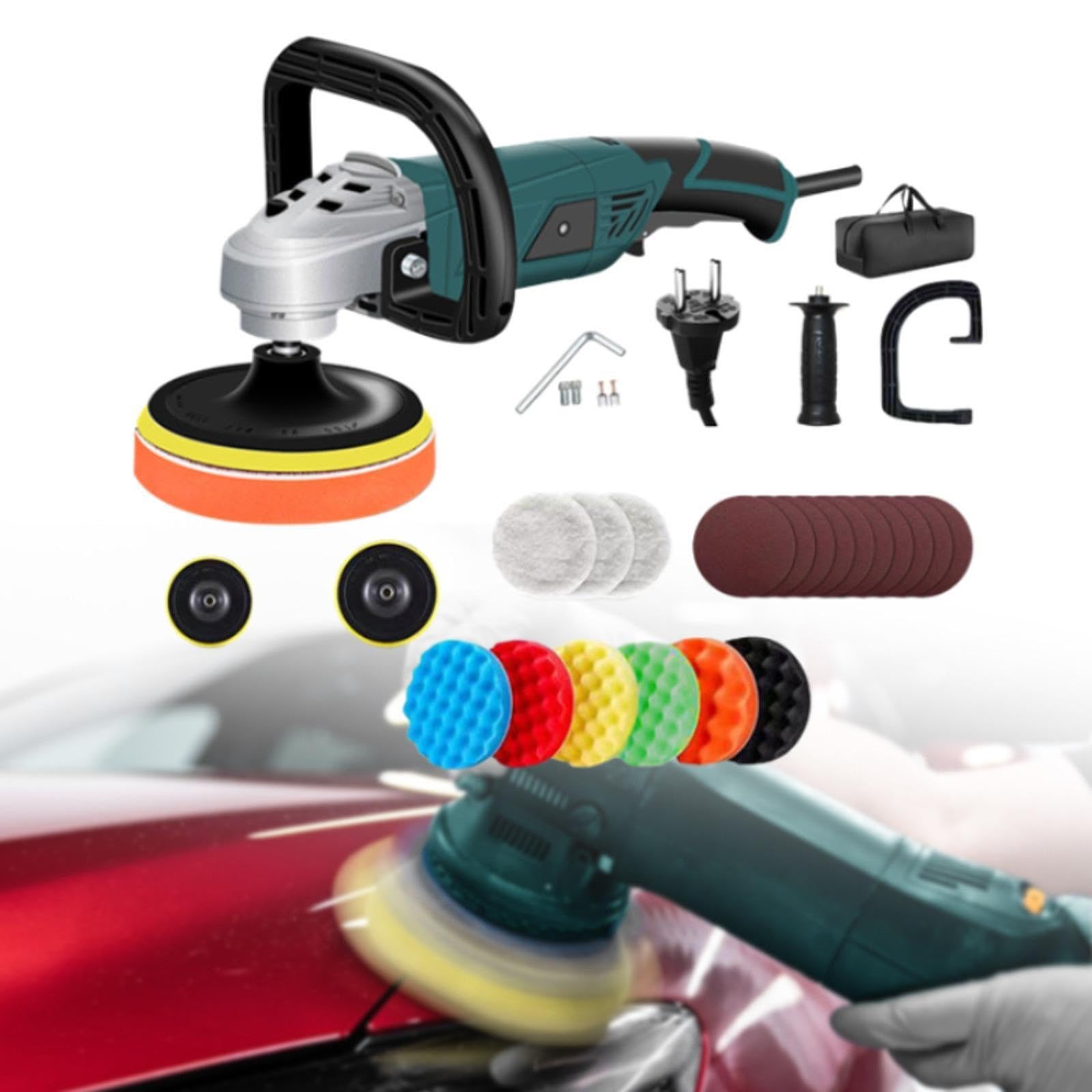 #N/a Polisher Pulidora Profesional Portátil con Accesorios Intercambiables para Pulido Multifuncional Adecuada para Mantenimiento Detallado, 27 Piezas