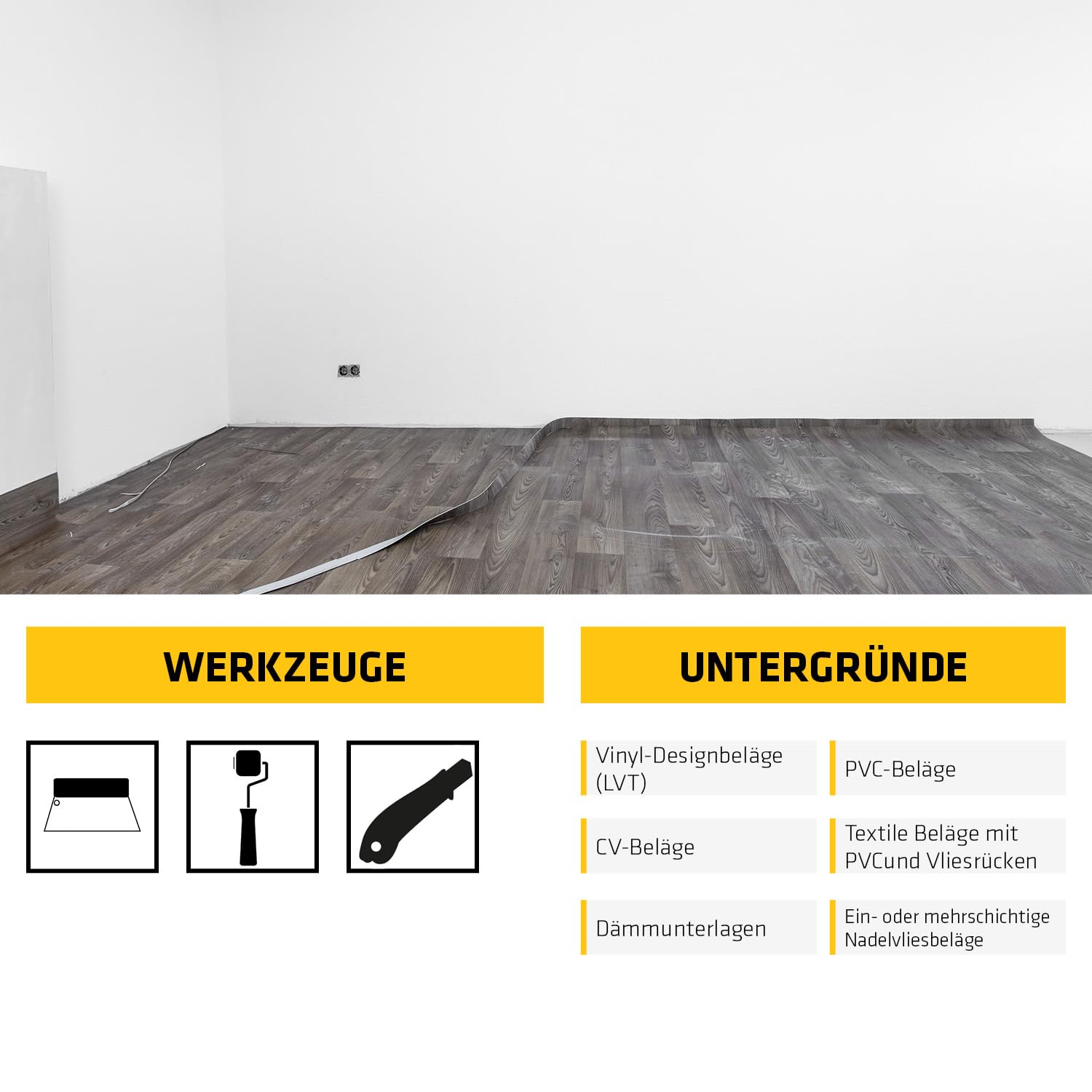 Sika – Bodenbelagsklebstoff – SikaBond 130 Design Floor - Hellbeige – Zur Verklebung von Bodenbelägen (Vinyl-, PVC-, Textil-Beläge) – 14 kg