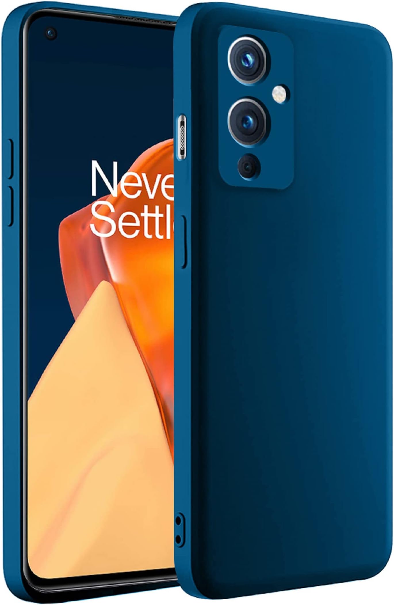Back Cover for OnePlus 9 Back Cover Case Silicone (Blue)