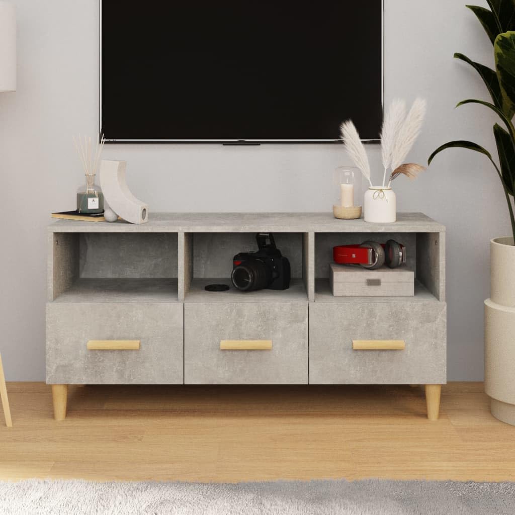 vidaXL Mobile Porta TV Grigio Cemento 102x36x50 cm Legno Multistrato