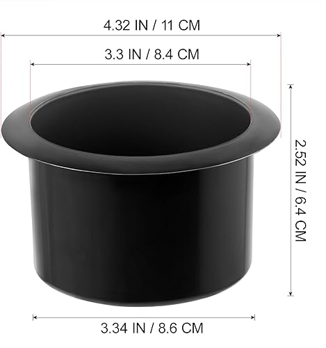 Miniatura 3 de Soporte para tazas, 2 unidades, color negro, soporte de plástico de 3.3 pulgadas para latas de bebidas para barco, yate, sofá, sofá de cine, coches,