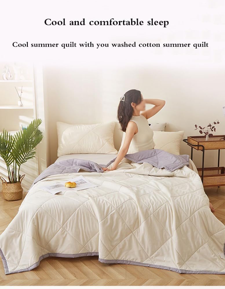 Edredón nórdico, Ligero edredón de Verano de Microfibra, Manta refrescante, Manta refrescante de Verano edredón nórdico sin Funda Lavable a máquina (K,200 * 230cm)