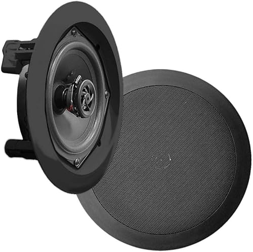 Miniatura 2 de Sistema de 2 altavoces empotrados Pyle de 5.25 pulgadas para la pared o techo (PDIC51RDBK) Negro