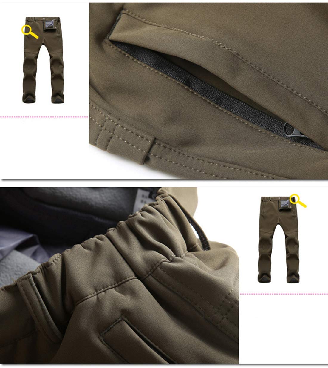Dawwoti Pantalon De Ski Femme avec Poche À Fermeture Éclair, Pantalon Imperméable Thermique Épais Neige Pantalons De Neige Toison De Ski pour Les Femmes Randonnée Pêche Durable Coupe-Vent