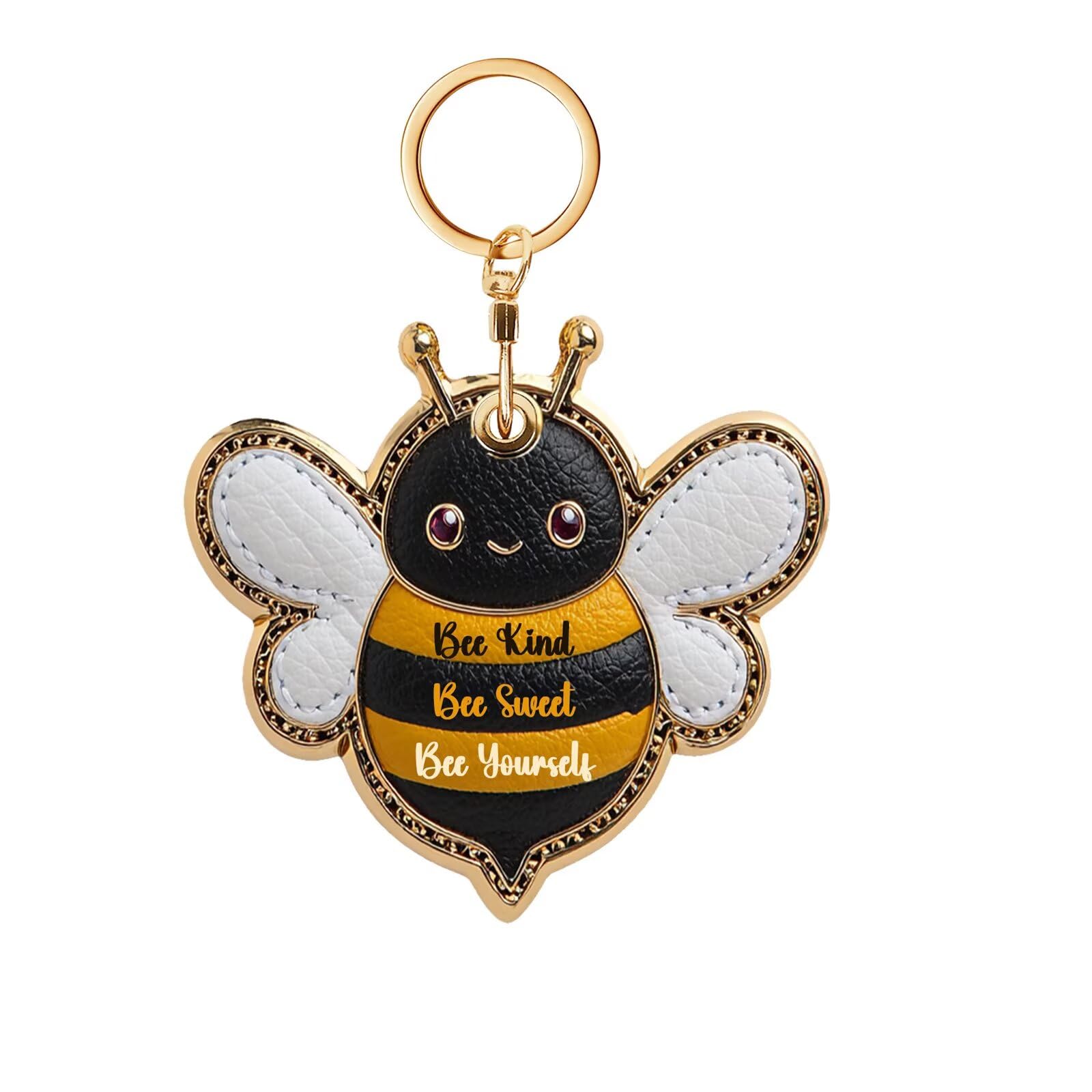 Funda de piel de abeja compatible con AirTag contra pérdidas de llaves 8
