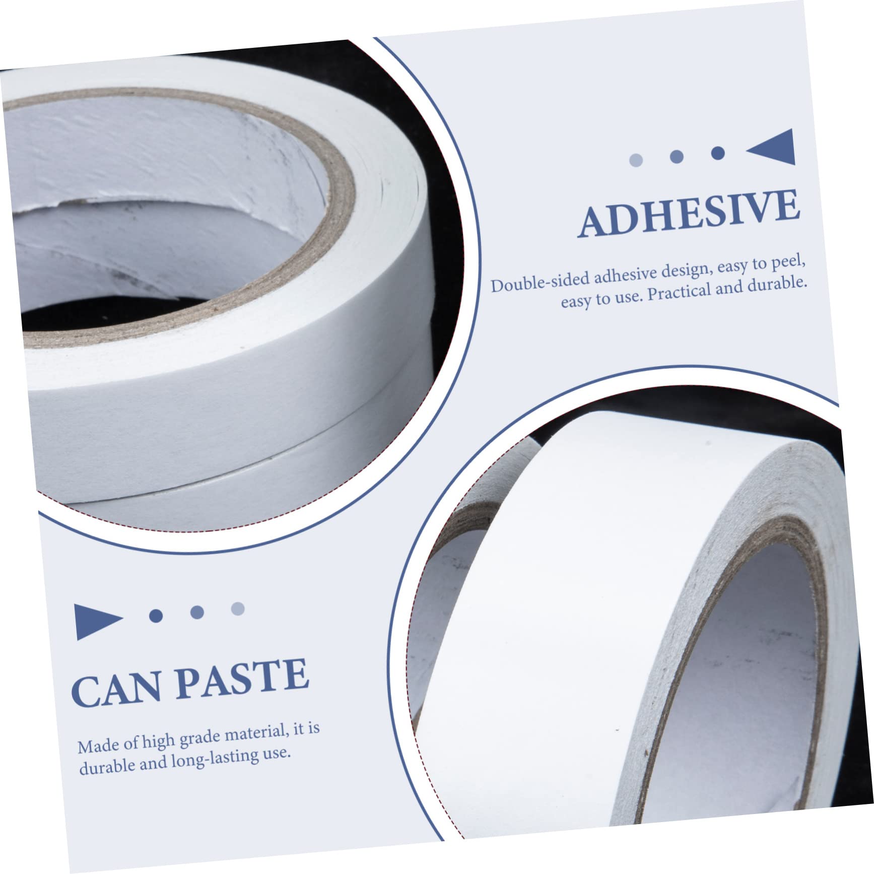 TEHAUX 20rollos Cinta Doble Cara De Alta Adhesión Para Manualidades y Cinta Resistente Para Decoración y Montaje