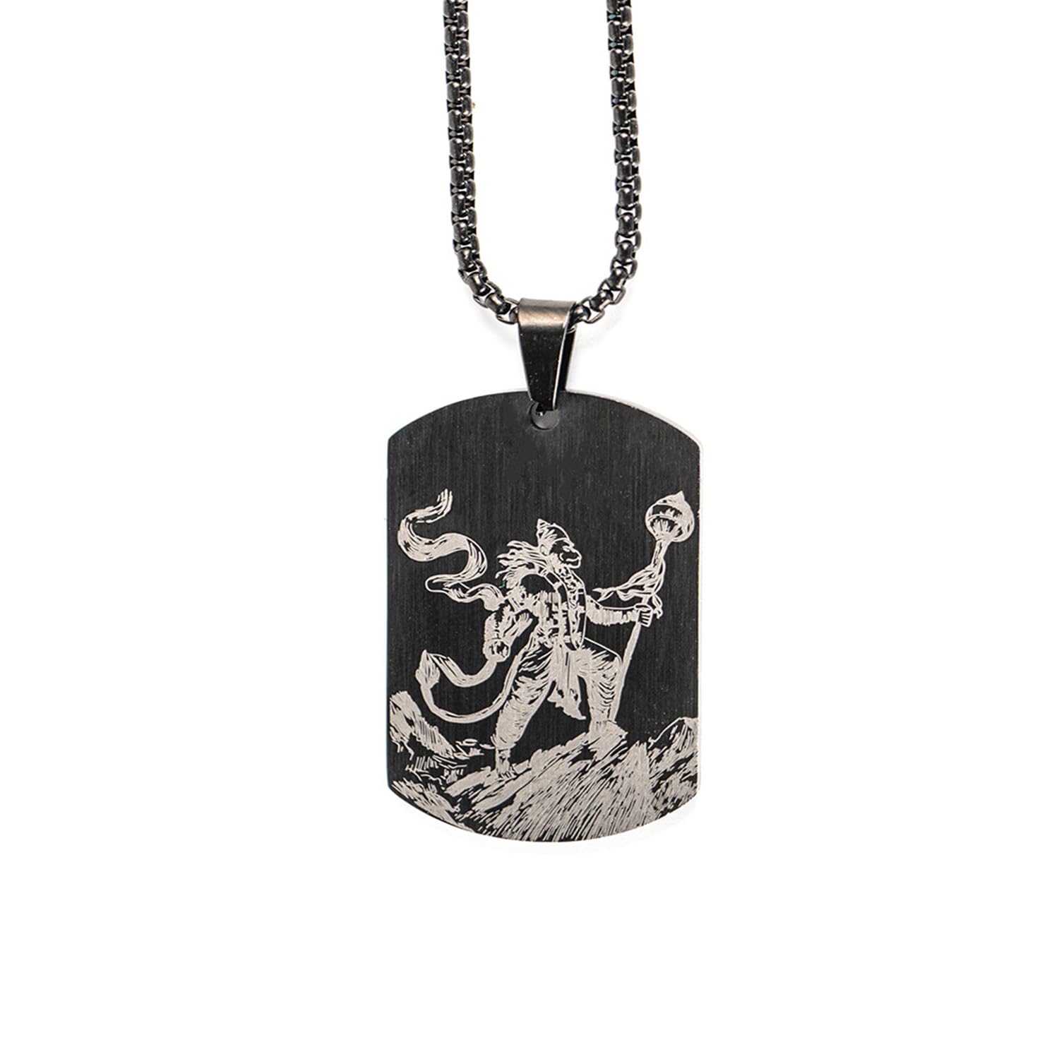 Protector Hanuman Godform Tag Necklace for Men & Women | Lord Hanuman Pendant Necklace | Stainless Steel Gold/Silver | Spiritual Jewelry for Strength, Protection & Courage-image-11