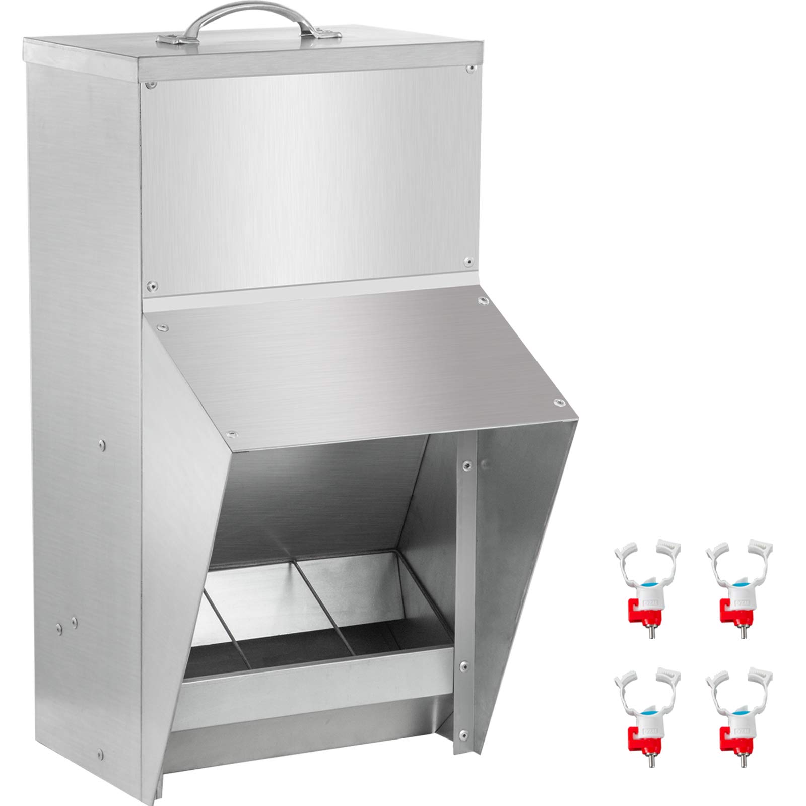 VEVOR Galvanized Poultry Feeder Holds 11.5lbs of Feed Chicken Feeders