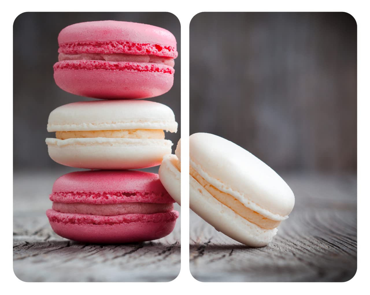 WENKO2521496100 Universal cover plates Macarons - set of 2, for all types of cookers, Tempered glass, 30 x 52 cm, Multicoloured