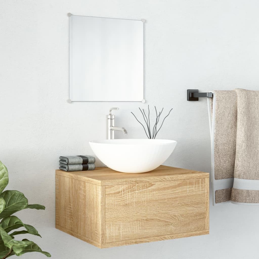 vidaXL Ensemble de Meubles Salle de Bain Armoires 2 pcs, Armoires Murales avec Miroir, Placards de Rangement, Moderne, Chêne Bois d'Ingénierie