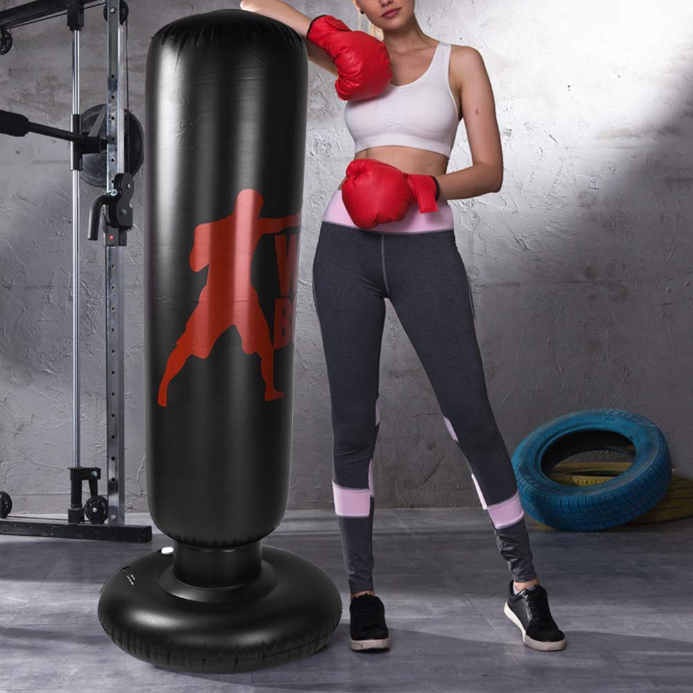 Sacco Da Boxe In PVC 180cm Con Guanti - Per Allenamento Boxe, MMA, Taekwondo, Adulti E Adolescenti - Foto 4