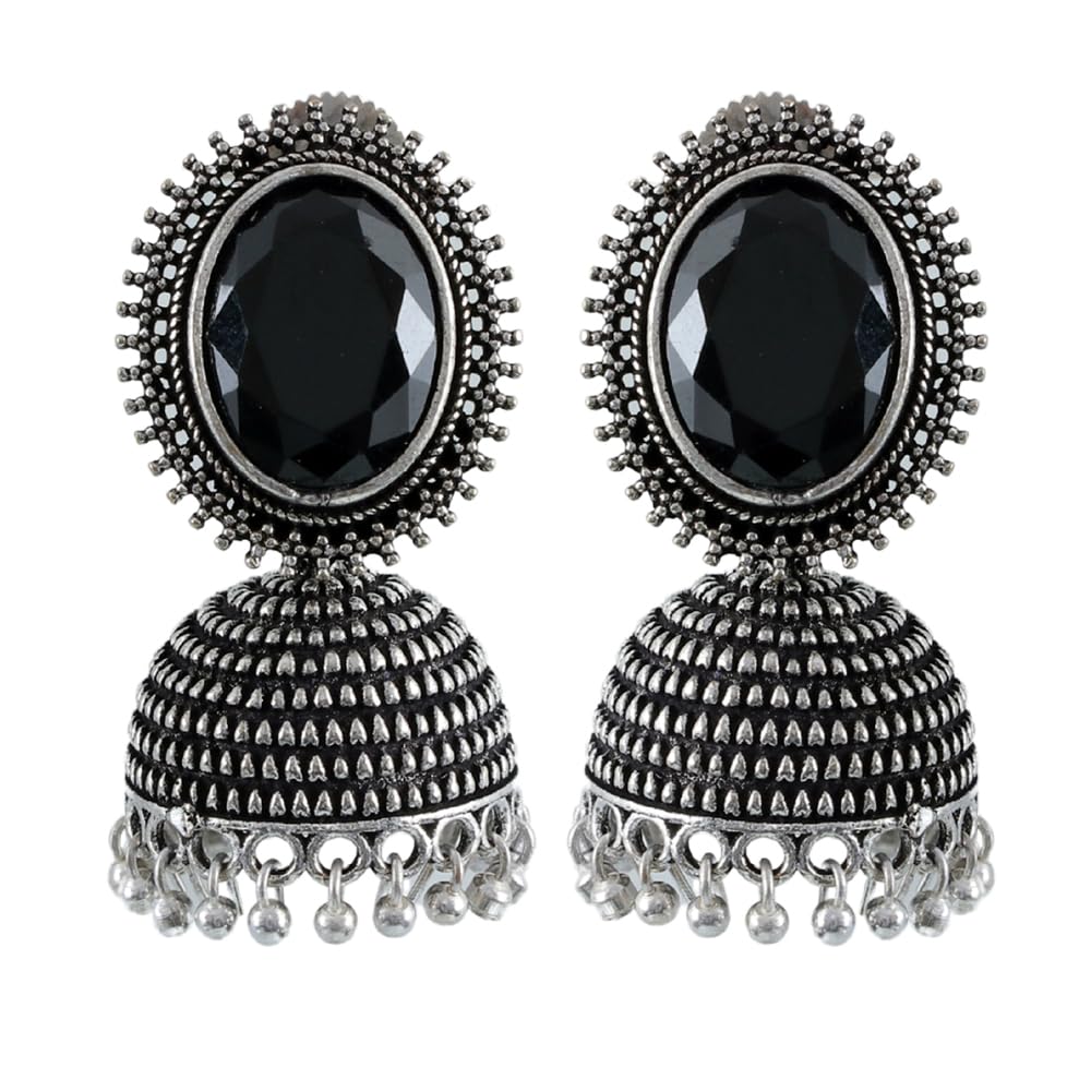 University Trendz Oxidised Silver Black Stone Jhumka Earrings For Women/Girls (B0CCD9JP6J) Amazon Price History, Amazon Price Tracker