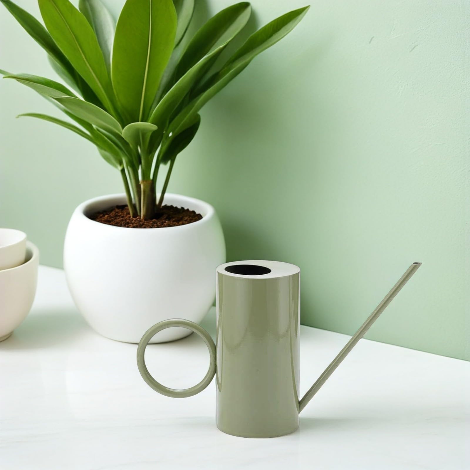 Uonlytech Arrosoir pour Arrosage Précis en Acier Inoxydable avec Long Bec 1500ml des Plantes D'intérieur et Succulentes, Léger Jardinage la Maison
