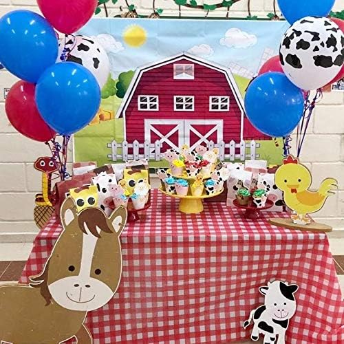 Miniatura 3 de RUINI - Telón de fondo con temática de granja de dibujos animados, molino de viento de granja, decoración de fiesta de cumpleaños para niños (5 x 3