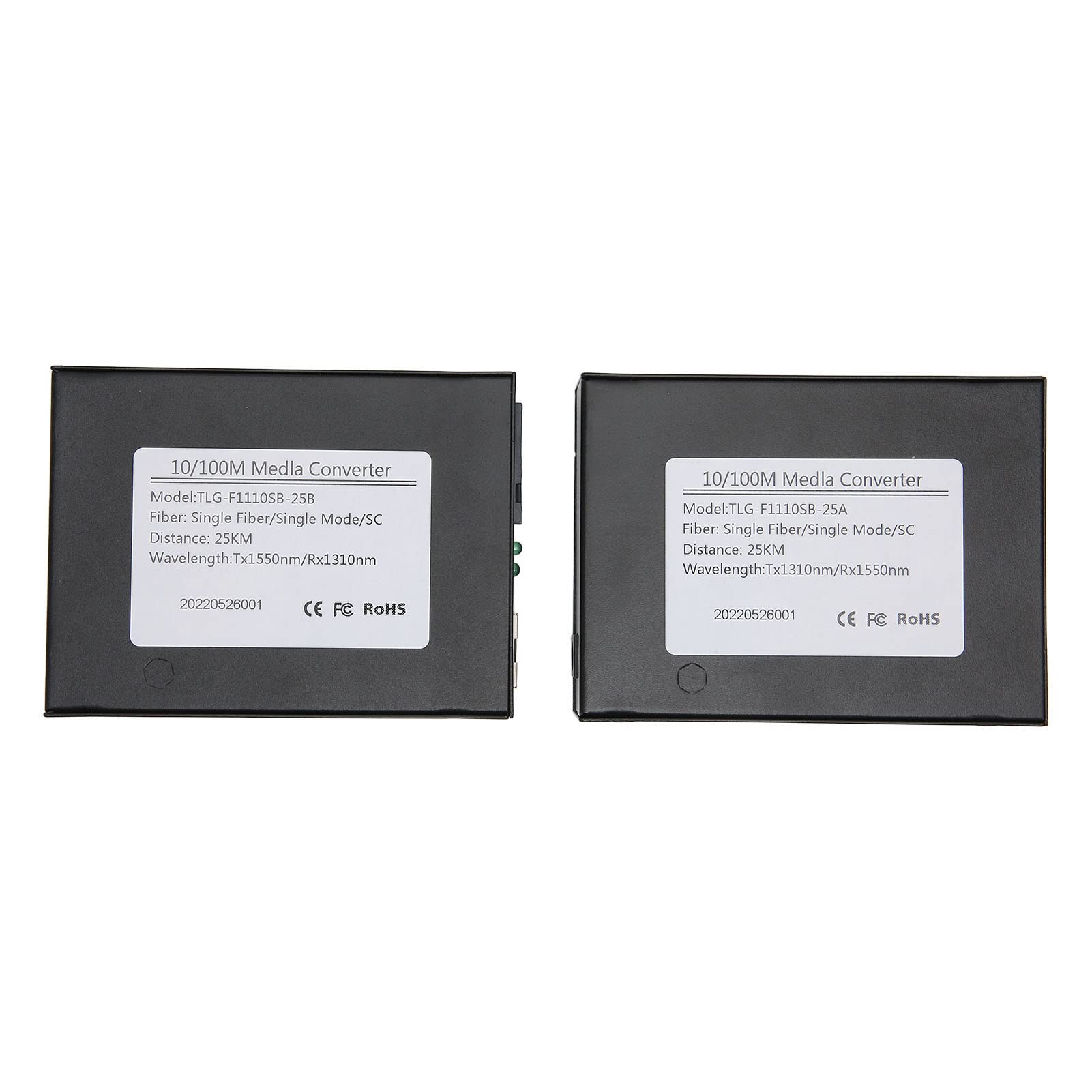 Convertisseur de Média Fibre Ethernet, Monomode 10 100Base TX vers 100Base FX RJ45 vers SC Fiber Transceiver, Convertisseurs de Média Ethernet Optique avec Connecteur RJ45 MDI MDI X Connexion Autodéte