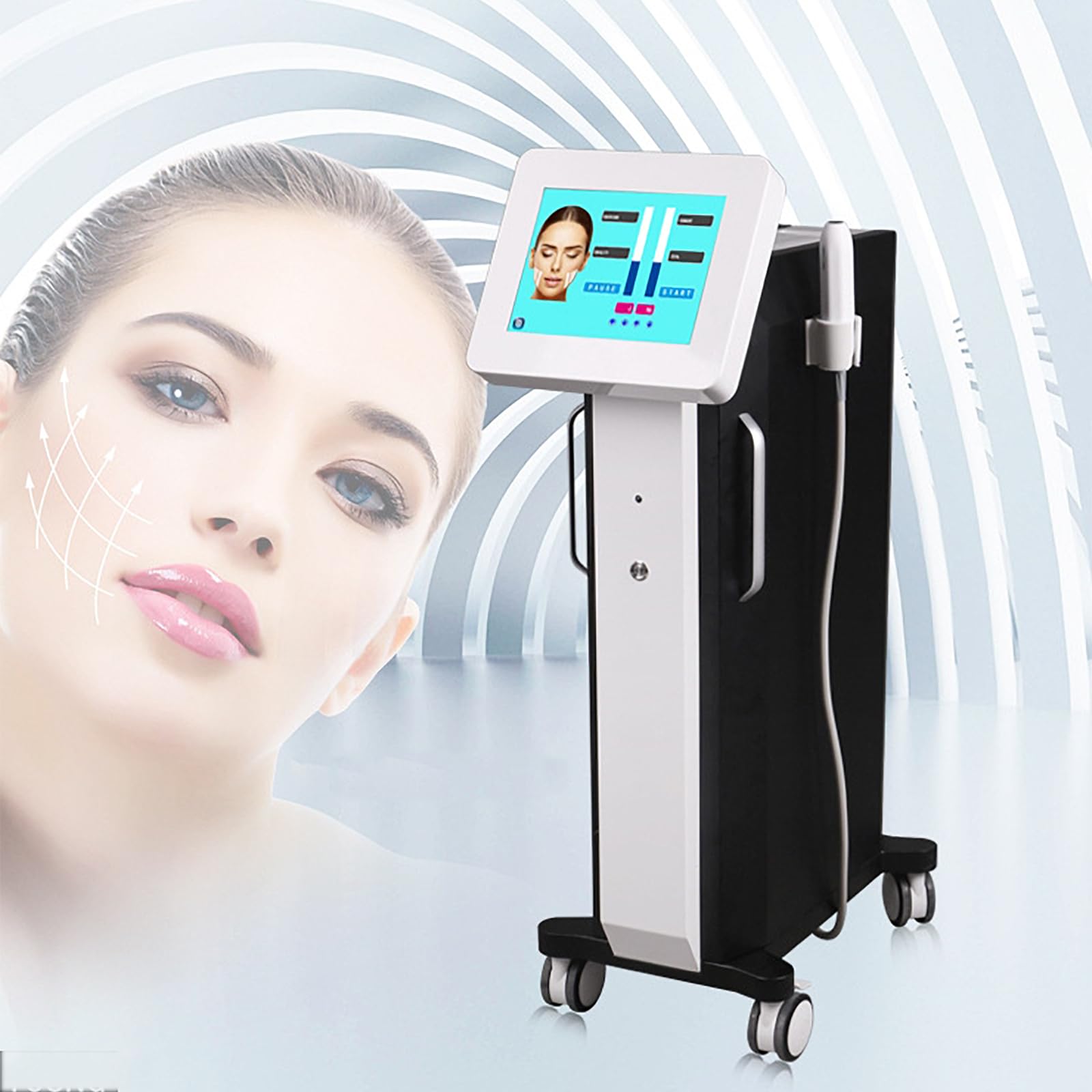Machine Lifting Magnétique,machine Beauté Pour Soins Peau 7D Avec 1 Poignée Et 3 Sondes Profondeur, Énergie Réglable 1-10J Et Fréquence 1-8Hz,absorption Complète À 100%, Effet Visible 15 Minutes